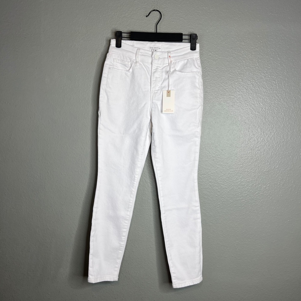 Good American Good Petite Skinny Jean Size 0 / 25 White Basic Classic NWT